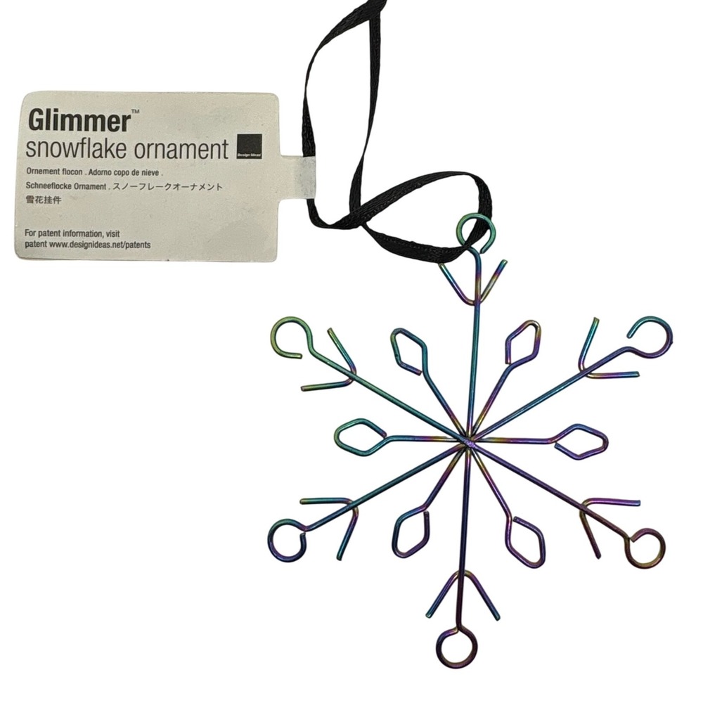 Design Ideas Glimmer Iridescent Snowflake Ornament Holiday Christmas Decor Metal